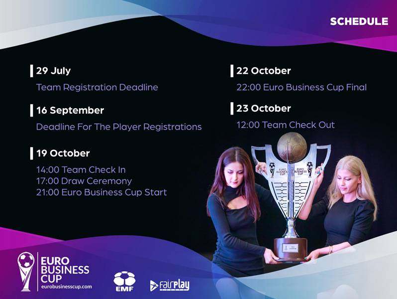 Schedule of the EURO Business Cup 2022